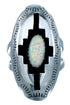 Sterling Silver Opal Native American Ring Size 6-3/4 LX112874